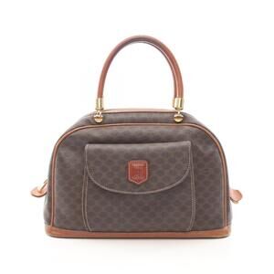 Celine Macadam handbag canvas leather brown